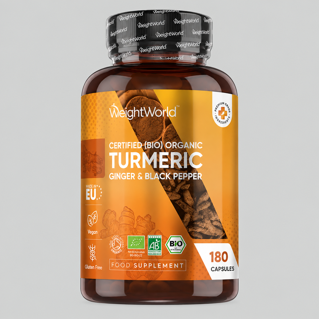 WeightWorld Куркума БИО с Джинджифил и Черен пипер | Organic Turmeric with Ginger & Black Pepper – 180 капсули