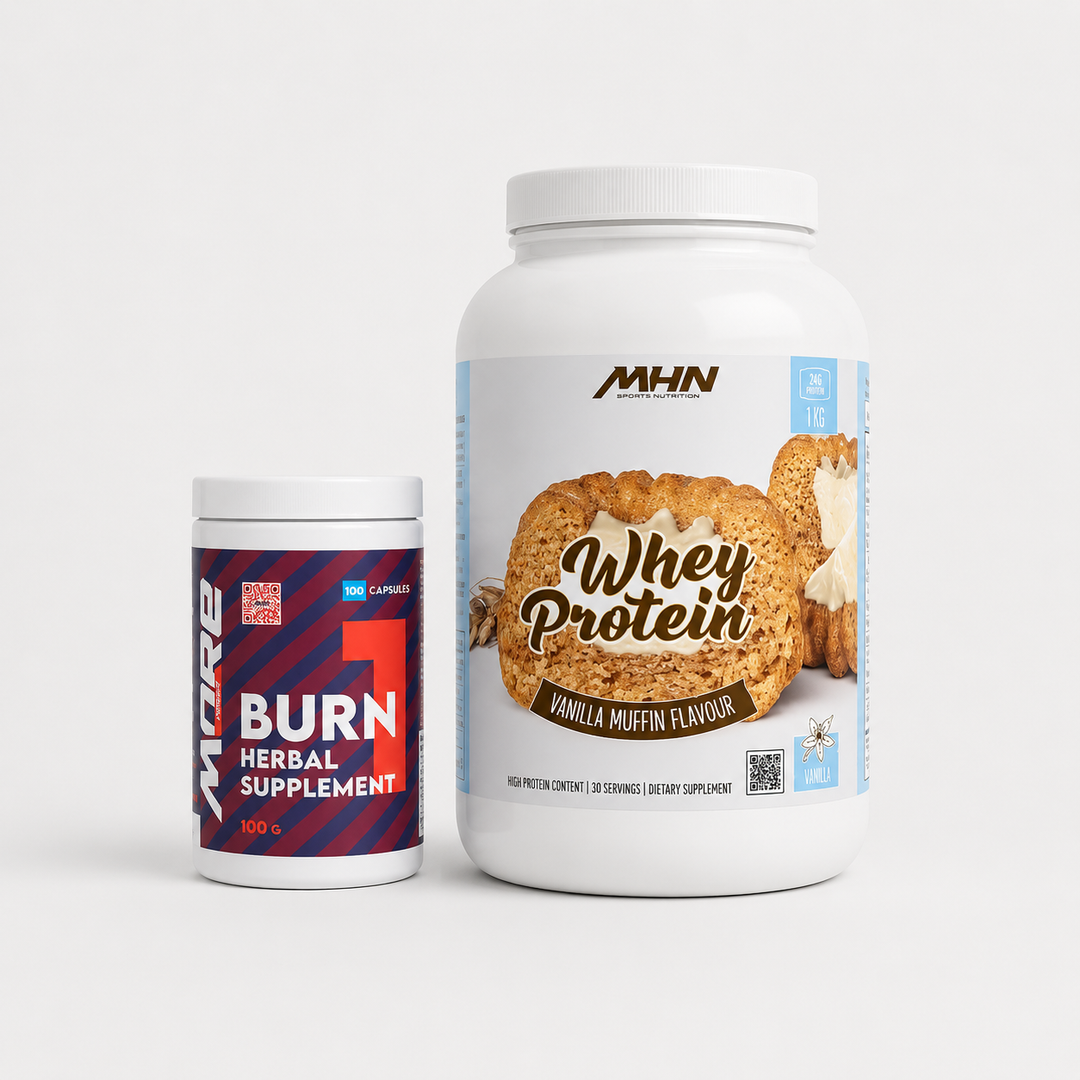 Протокол Отслабване — Ниво 1 (BASIC) с More Burn и Whey Protein Vanilla Muffin за контрол на апетита и поддържане на мускулна маса