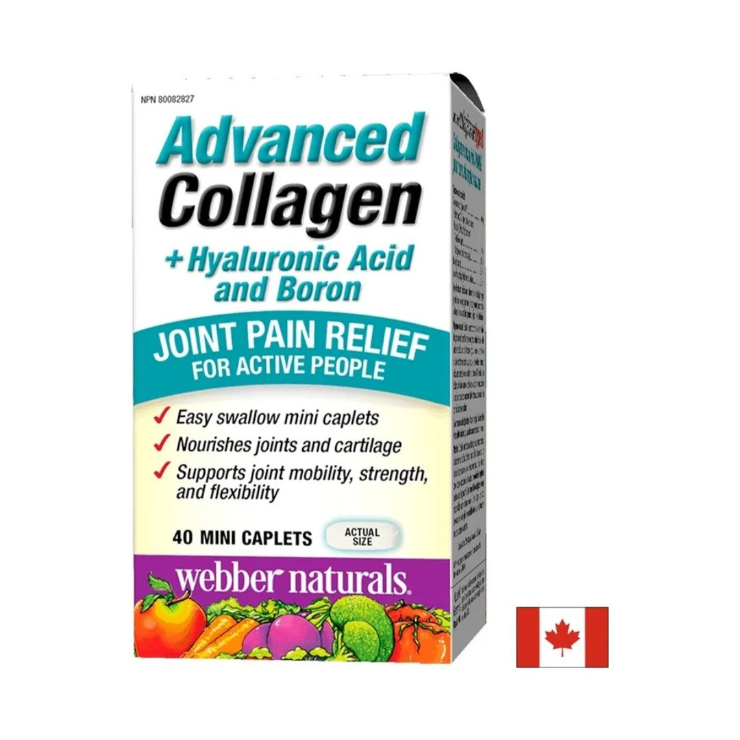 Webber Naturals Advanced Collagen + Hyaluronic Acid and Boron - 40 мини каплети