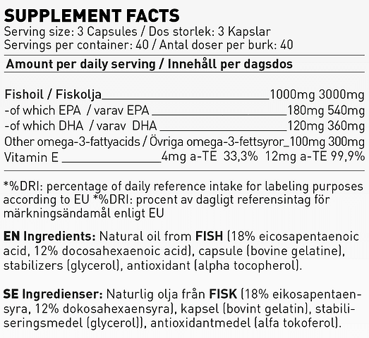 SWEDISH SUPPLEMENTS Be Smart - Omega 3 / 120 Softgels