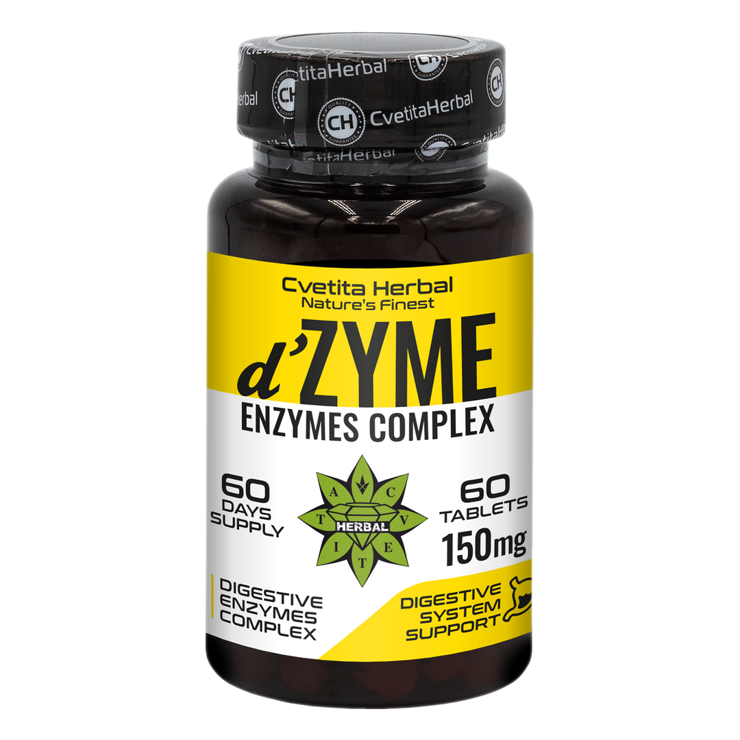 Cvetita Herbal d'Zyme мултиензимен комплекс 60 таблетки х 150 mg — опаковка