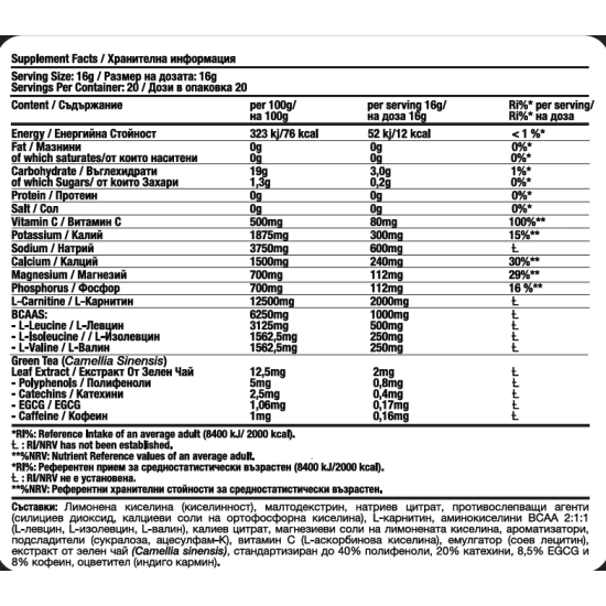 Fitholic Professional MaxPro Electro – Електролитна формула с BCAA, L-Carnitine & Green Tea