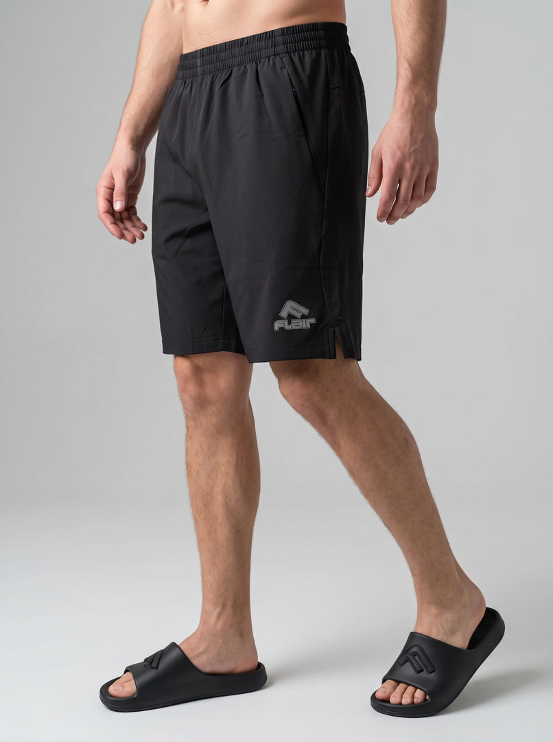 FLAIR SS26 Мъжки шорти Flair Run 195046 Черни, детайл | GetMorePower.bg