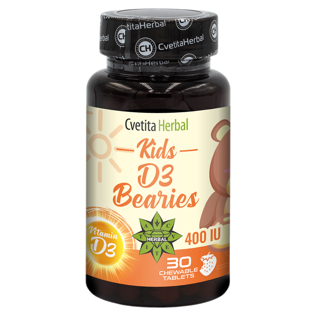 Cvetita Herbal Kids D3 Bearies 30 таблетки х 600 IU — опаковка