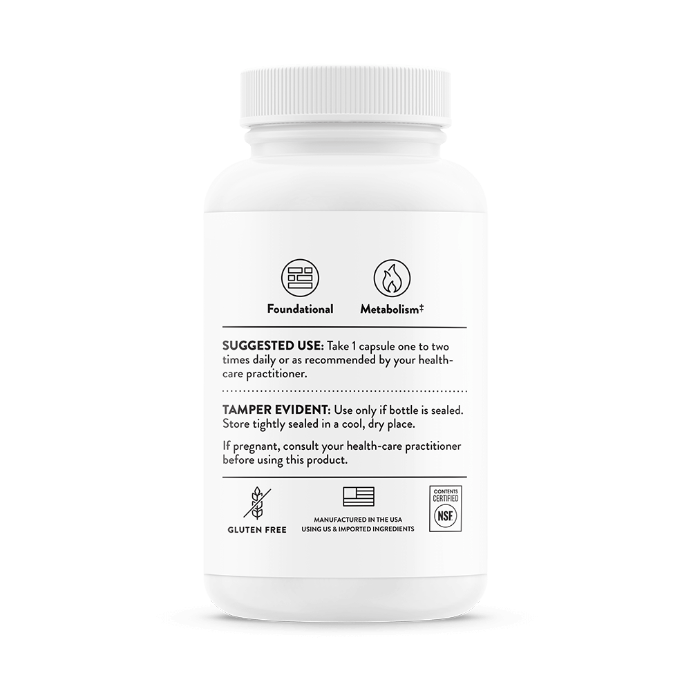 Thorne Chromium Picolinate – задна страна на опаковката с начин на употреба