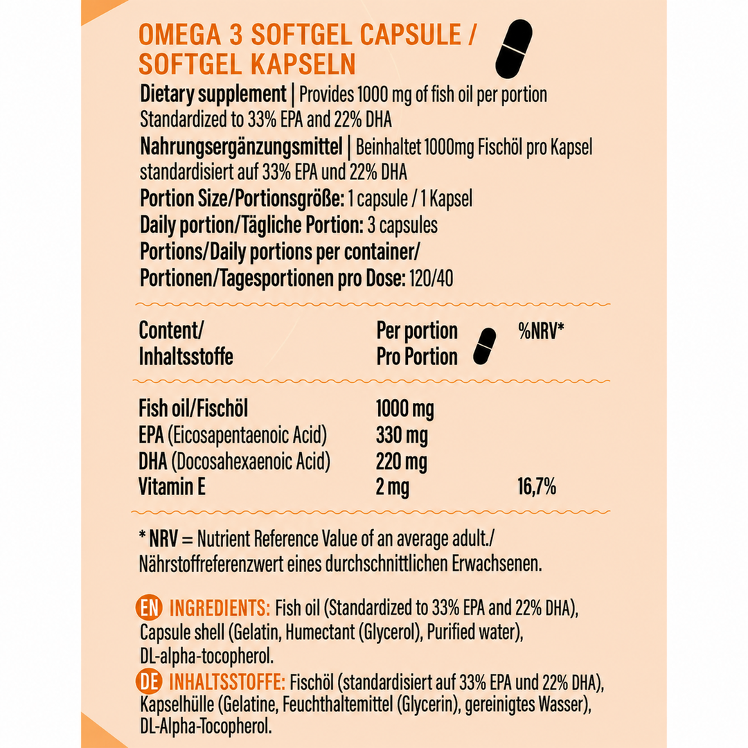 GO FITNESS Super Omega 3 с висока концентрация на EPA 330 mg, DHA 220 mg, 120 caps