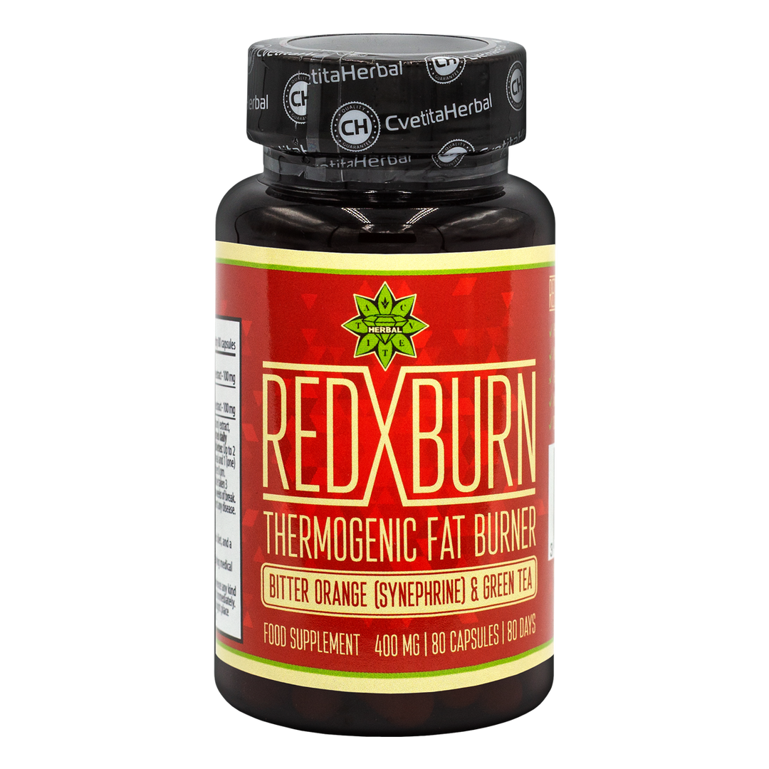 Cvetita Herbal Red X Burn – горчив портокал и зелен чай екстракт, 80 капсули х 400 mg