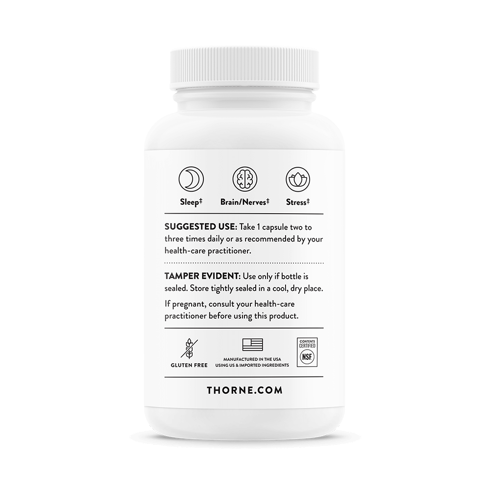 Thorne Phosphatidylserine – задна страна на опаковката с инструкции за употреба