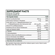 Thorne Emotion Balance Support – хранителни стойности (Supplement Facts) на опаковката