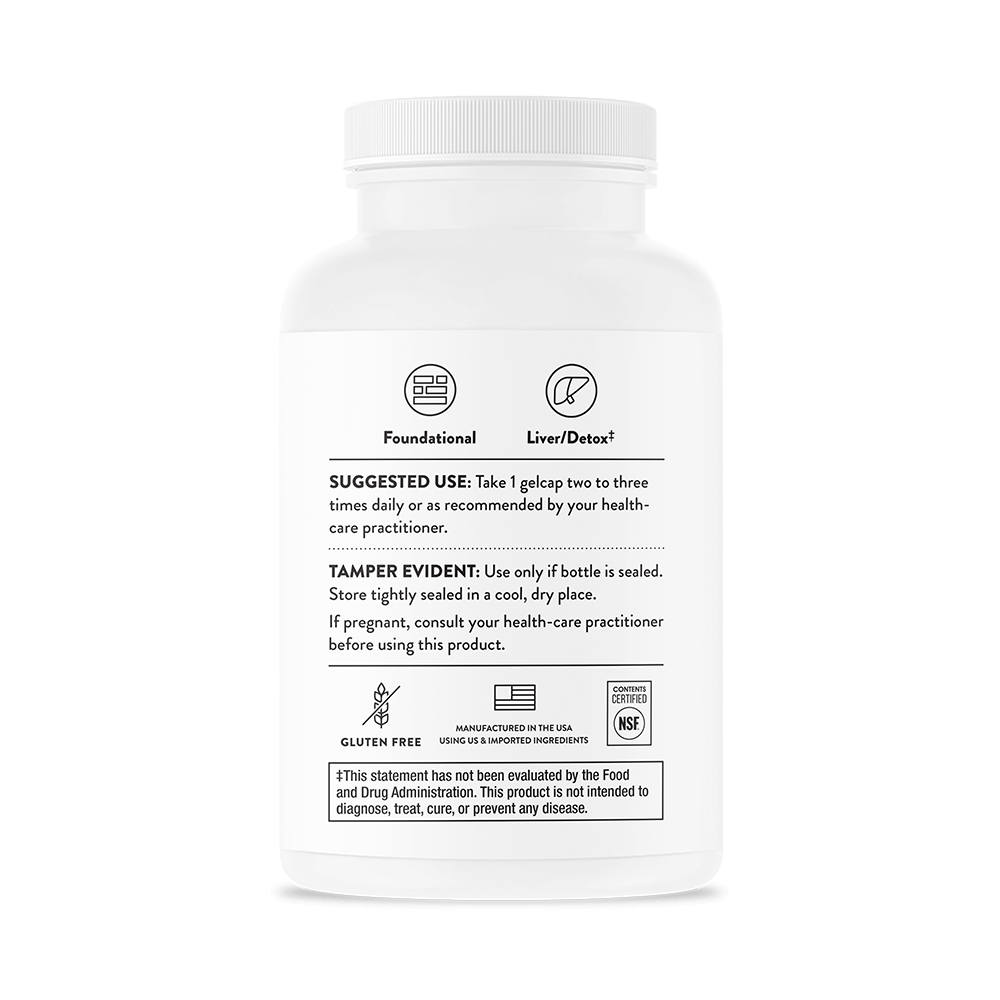 Thorne Phosphatidyl Choline – задна страна на опаковката с инструкции за употреба