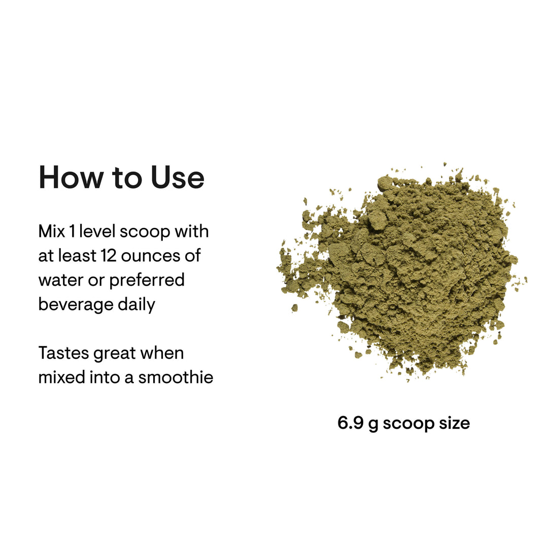 Thorne Daily Greens Plus – размер на дозата (6,9 g) и начин на употреба