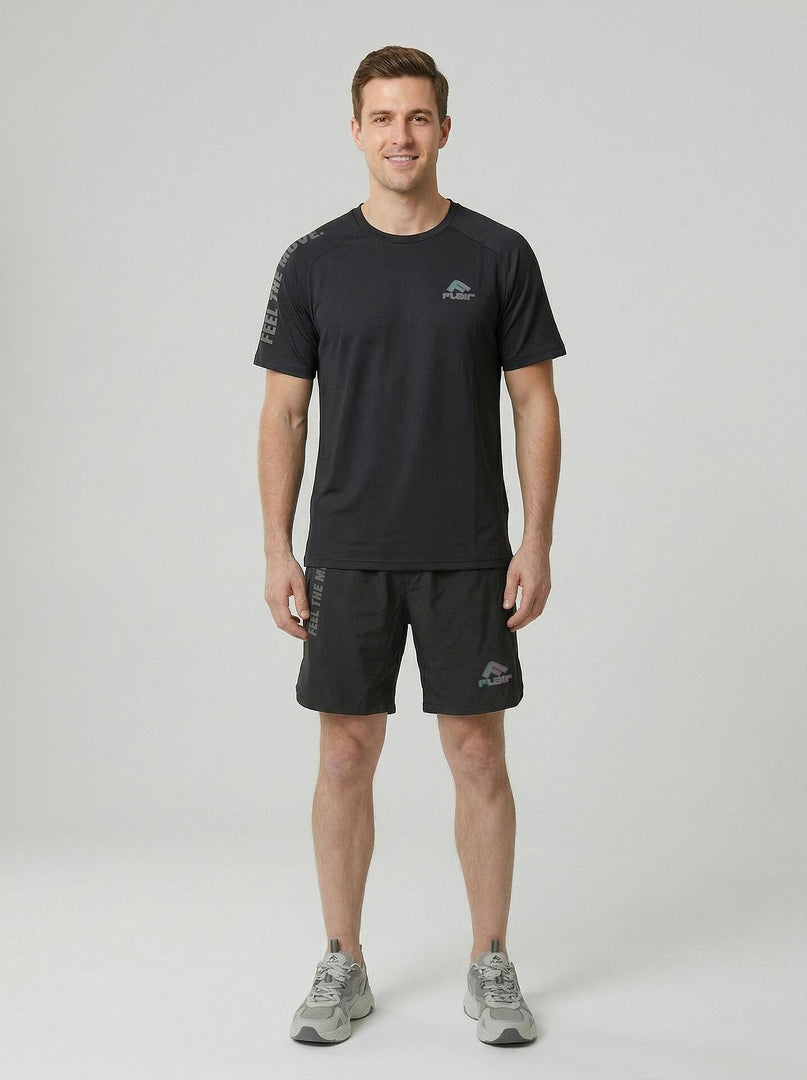 FLAIR SS26 Feel The Move тениска 175050 Черна, отзад | GetMorePower.bg