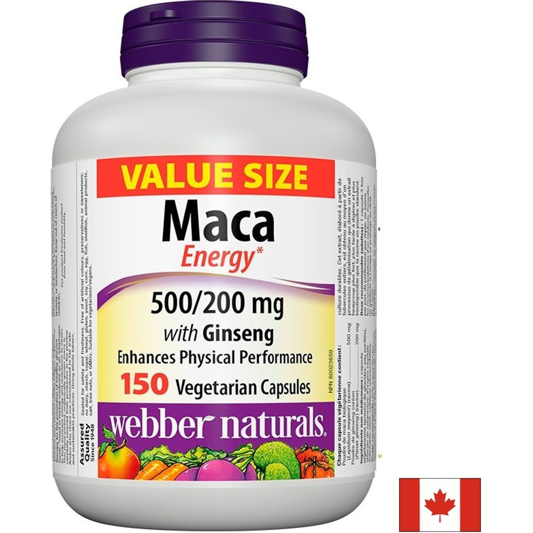 Webber Naturals Maca Energy with Ginseng - 150 V капсули