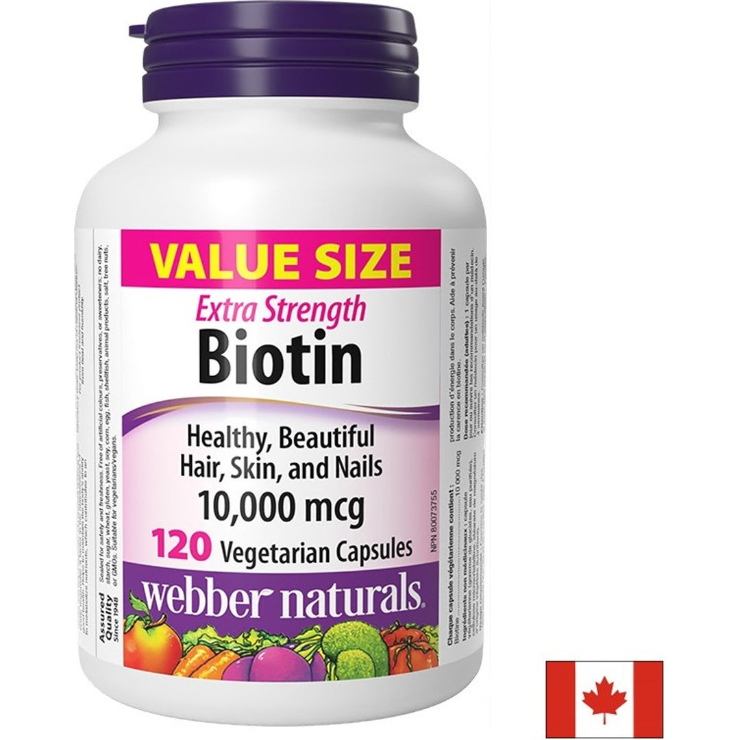 Webber Naturals Biotin Extra Strength 10000 mcg - 120 V капсули