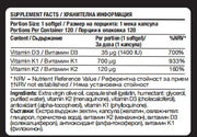 Fitholic Professional Vitamin D3 + K2 + K1 Complex хранителна информация - GetMorePower.bg