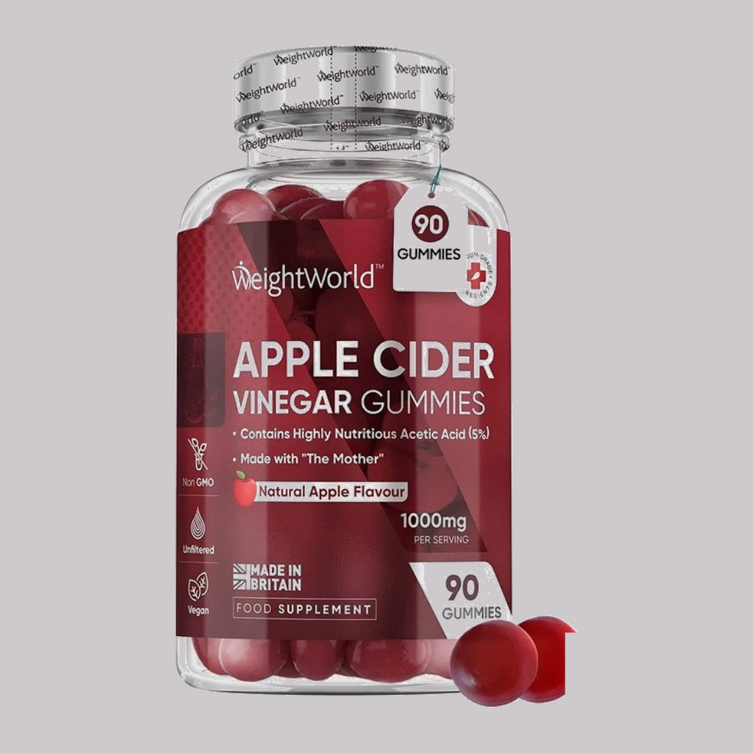 WeightWorld Ябълков оцет (гъми) с витамин C, B6, B9, B12 и хром, 90 желирани таблетки – основна снимка на опаковката