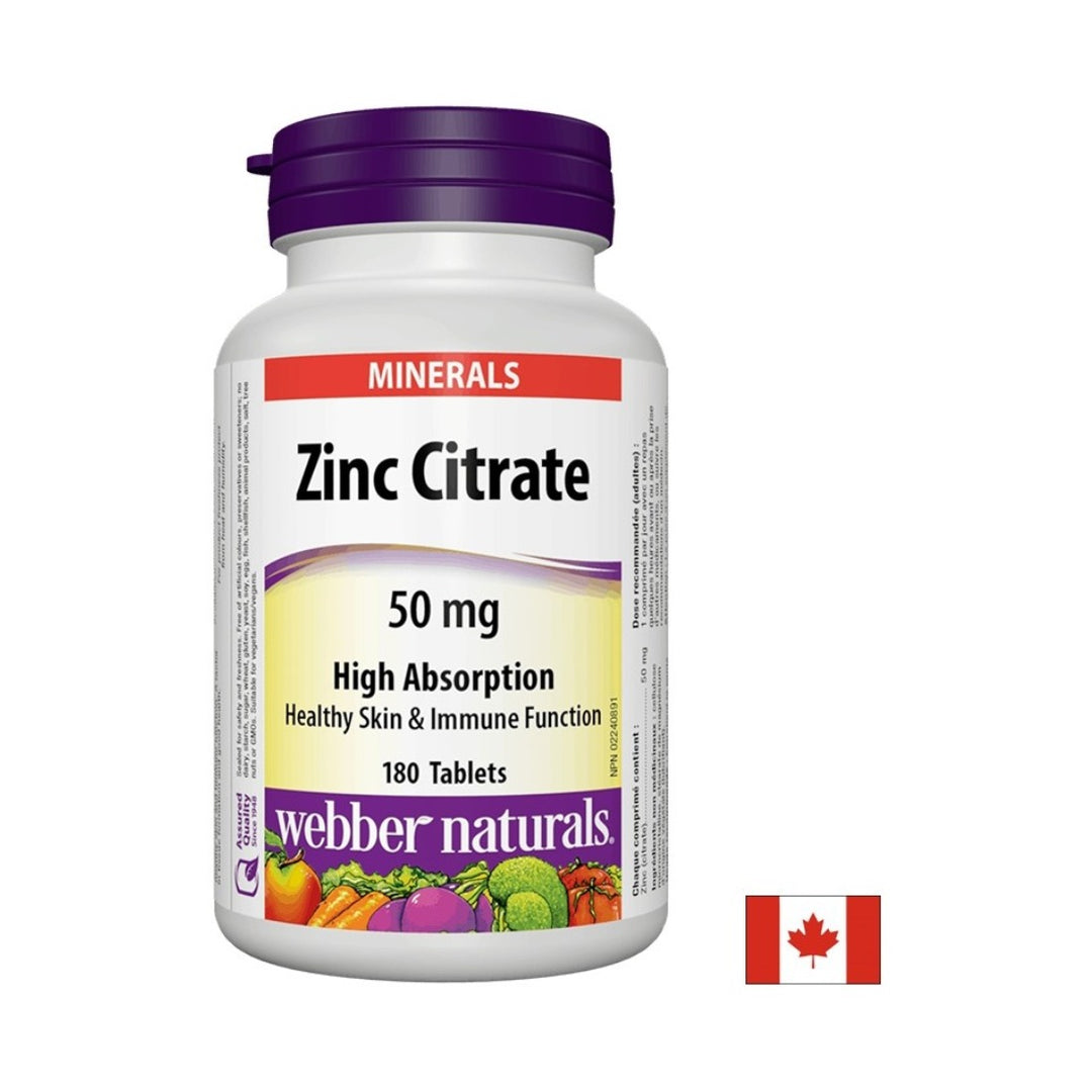 Webber Naturals Zinc Citrate 50 mg - 180 таблетки